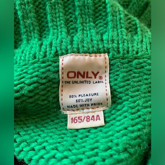 VTG 90s Granny Square Crochet Cardigan Sweater Green Cottage Wool Boho Floral - Picture 5 of 6